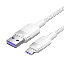 Vention USB-A 2.0/M -> USB-C/M, 1m,(fehér,6A), kábel