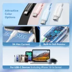 Vention USB-A 2.0/M -> USB-C/M, 2m,(pink), kábel