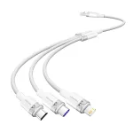 Vention USB-A 2.0/M -> USB-C/Lightning/Micro USB-B, 1,5m,(fehér,6A,3in1), kábel