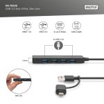 DIGITUS DA-70236 Superspeed 4 portos slim USB 3.0 HUB