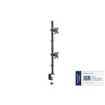 DIGITUS DA-90438 C-bilincses/gyűrűs univerzális VESA 75/100 2-es fekete függőleges monitor tartó állvány