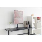 DIGITUS DA-90438 C-bilincses/gyűrűs univerzális VESA 75/100 2-es fekete függőleges monitor tartó állvány