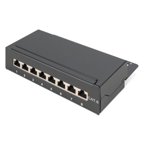DIGITUS DN-91608SD Cat.6 8port asztali fekete árnyékolt patch panel