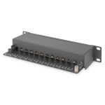 DIGITUS DN-91612S Cat.6 12port asztali fekete árnyékolt patch panel