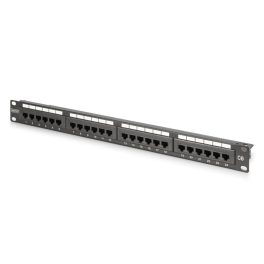   DIGITUS DN-91624U-CR 19 1U 24port Cat.6 kompakt fekete árnyékolatlan patch panel