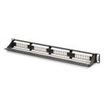 DIGITUS DN-91624U-CR 19 1U 24port Cat.6 kompakt fekete árnyékolatlan patch panel