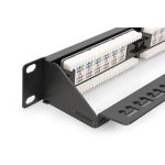 DIGITUS DN-91624U-CR 19 1U 24port Cat.6 kompakt fekete árnyékolatlan patch panel