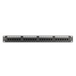 DIGITUS DN-91624U-CR 19 1U 24port Cat.6 kompakt fekete árnyékolatlan patch panel