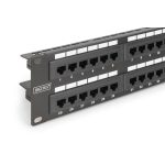 DIGITUS DN-91648U 19 2U 48port Cat.6 kompakt fekete árnyékolatlan patch panel