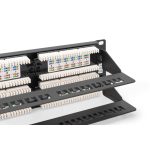 DIGITUS DN-91648U 19 2U 48port Cat.6 kompakt fekete árnyékolatlan patch panel