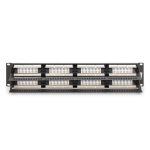 DIGITUS DN-91648U 19 2U 48port Cat.6 kompakt fekete árnyékolatlan patch panel