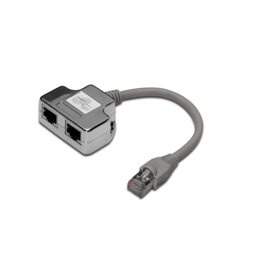 DIGITUS DN-93904 Cat.5e árnyékolt RJ45/RJ45 LAN-LAN lengő Y elosztó