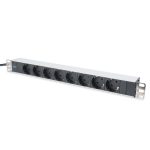 DIGITUS DN-95401 19 1U PDU 8xCEE 7/3 schuko aljzat CEE7/7 csatlakozó 2m elosztósor