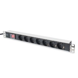   DIGITUS DN-95402 19 1U rack alumínium 7xSchuko dugaljas kapcsolós hálózati elosztó