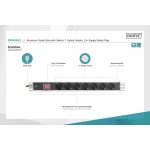 DIGITUS DN-95402 19 1U rack alumínium 7xSchuko dugaljas kapcsolós hálózati elosztó