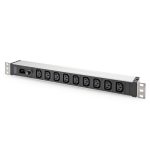 DIGITUS DN-95429 19"" 1U PDU 230V 10A 9xIEC C13 aljzat IEC C14 csatlakozó 2m elosztósor