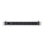 DIGITUS DN-95429 19"" 1U PDU 230V 10A 9xIEC C13 aljzat IEC C14 csatlakozó 2m elosztósor