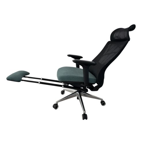 Aarven Fekete/kék, 4D kartámlás, deréktámlás, kihúzható lábtámlás,  Irodai forgószék