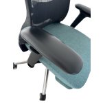 Aarven Fekete/kék, 4D kartámlás, deréktámlás, kihúzható lábtámlás,  Irodai forgószék