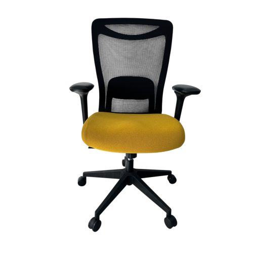 Aarven, Fekete/Sárga, 4D kartámaszos, deréktámaszos, Irodai szék