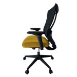 Aarven, Fekete/Sárga, 4D kartámaszos, deréktámaszos, Irodai szék