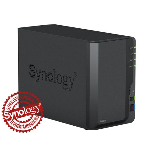 Synology DiskStation DS223 (2GB) 2x SSD/HDD lemezes NAS + regisztrációs kártya
