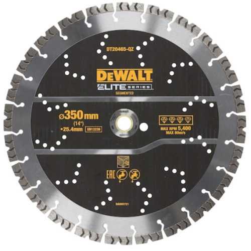 DEWALT Vágótárcsa, Elite Diamond, 350mm, vasalt betonhoz