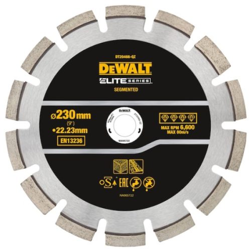 DEWALT Vágótárcsa, Elite Diamond, 230 mm, aszfalt