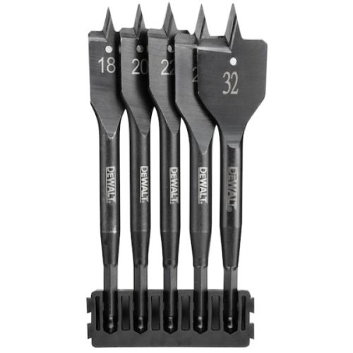 DEWALT Hegytartó, lapos fafúrók Extreme, 5db, 18-32mm
