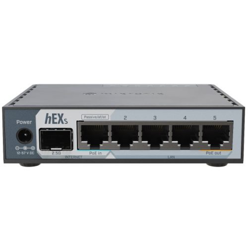 MikroTik hEX S (2025 verzió) E60iUGS L4 512MB 5xGbE LAN 1x2.5 GbE SFP port router