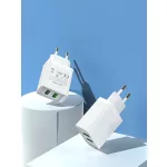 Vention USB-A+A (2port, 18W/18W,fehér), töltő