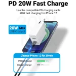 Vention USB-A+C (2port, 18W/20W,fehér), töltő