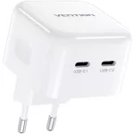 Vention USB-C+C (2port,35W/35W,fehér), töltő