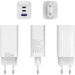 Vention USB-C+C+A (65W/30W/30W,  3-portos, fehér), töltő
