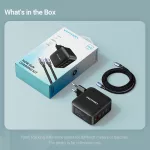 Vention 4-port USB-C+C+C+A (140W/140W/30W/18W 4-portos, GaN, fekete),1,5m, töltő