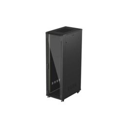   Lanberg FF01-6042-12B 19 42U SZÉL:600mm MÉLY:1000mm MAG:2047mm lapraszerelt üvegajtós fekete szerver szekrény
