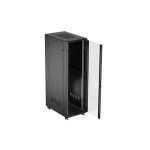Lanberg FF01-6042-12B 19 42U SZÉL:600mm MÉLY:1000mm MAG:2047mm lapraszerelt üvegajtós fekete szerver szekrény