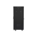 Lanberg FF01-6627-12BL 19 27U SZÉL:600mm MÉLY:600mm MAG:1431mm lapraszerelt LCD üvegajtós fekete álló rack szekrény