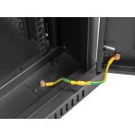 Lanberg FF01-6627-12BL 19 27U SZÉL:600mm MÉLY:600mm MAG:1431mm lapraszerelt LCD üvegajtós fekete álló rack szekrény