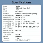 Vention 10000mah FHOB0,22,5W, powerbank