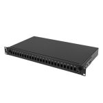 Lanberg FOP1-24SS-LDB 19 1U 24xSC szimplex 24xLC duplex kötőkazettával szerelt fekete optikai patch panel
