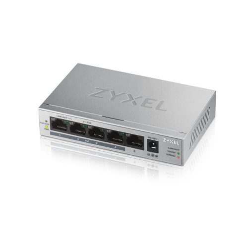 Zyxel GS1005HP-EU0101F 4xPoE+ GbE LAN (60W) 1xGbE LAN port nem menedzselhető PoE+ Switch