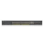 Zyxel GS1920-24HPV2-EU0101F v2 24xGbE PoE LAN (375W) 4xGbE SFP/RJ45 Combo port L2 menedzselhető PoE Switch