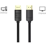 Vention Displayport, fekete, 5m, kábel
