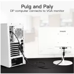 Vention Displayport -> VGA (fekete), 0,15m, konverter