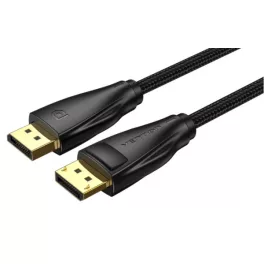   Vention Displayport/M -> Displayport/M (Szövet, fekete), 1,5m, kábel