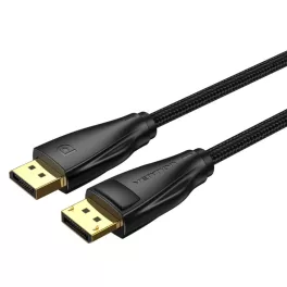   Vention Displayport/M -> Displayport/M (Szövet, fekete), 2m,  kábel