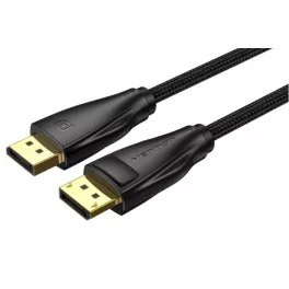   Vention Displayport/M -> Displayport/M (Szövet, fekete), 5m, kábel