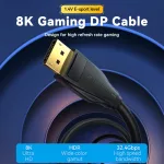 Vention DisplayPort/M -> DisplayPort/M 1m, (8K), kábel