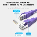 Vention SFTP Patch (Cat.6, ipari,flexibilis,lila), 0,3m, kábel